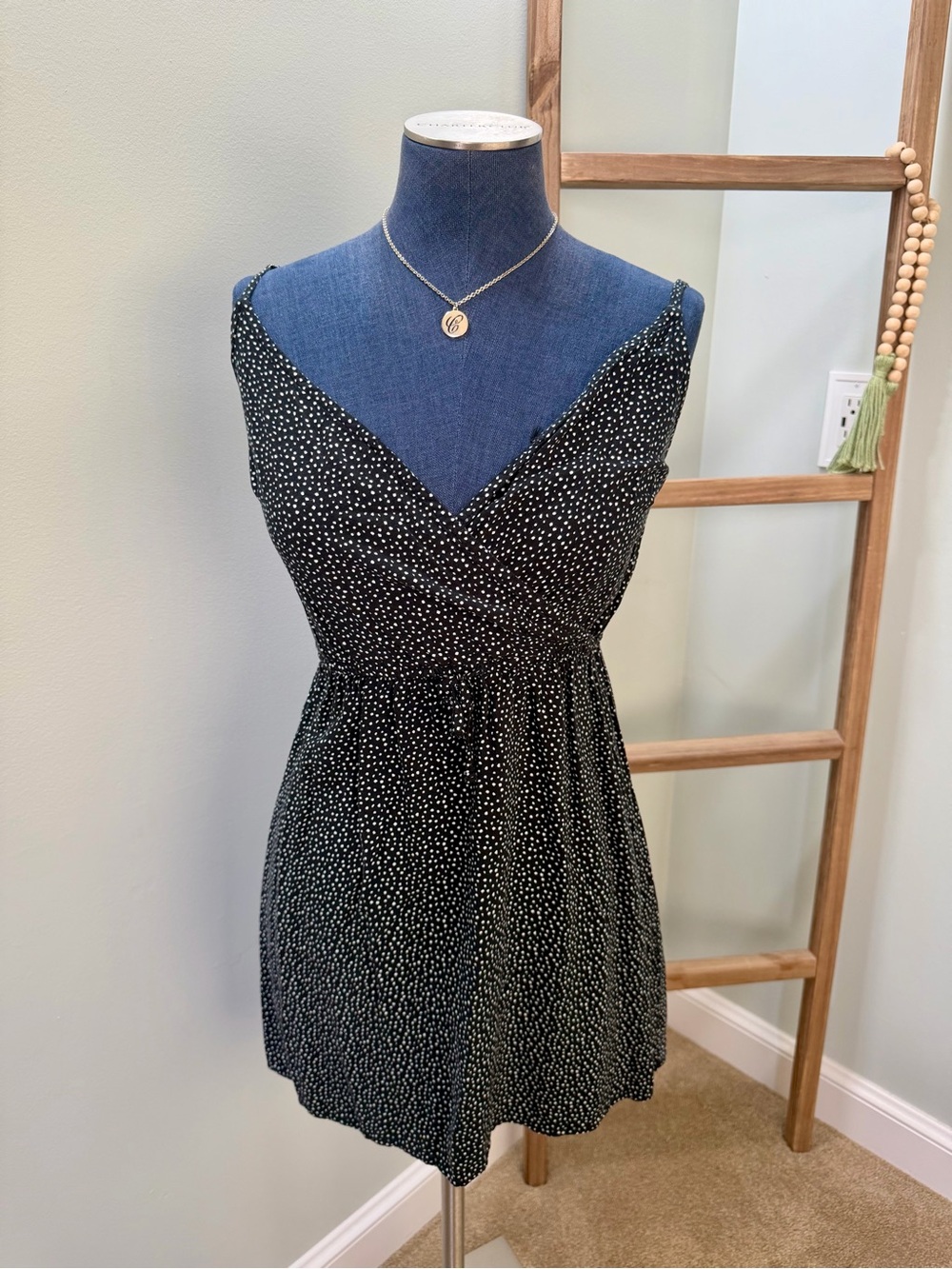 Hollister Black White Polka Dot Mini Sundress Size XS